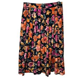 Kathie Lee Vintage Vintage Dark Academia Floral Cottagecore Pleated Skirt 14